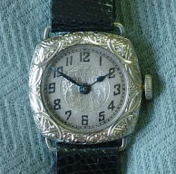 Lady's 20's antique engraved case Roco watch
